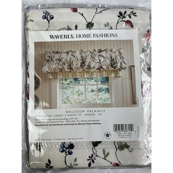 Waverly Home Fashions Balloon Valance 79"x 14" Berry Lane - Picture 1 of 3